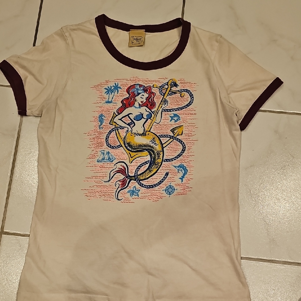 Atomic Tee's Cream and Maroon Mermaid Tee